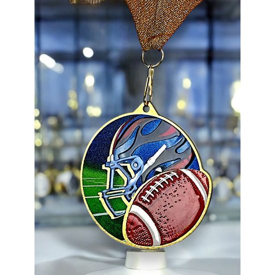 Medalla metálica para fútbol americano acero inoxidable