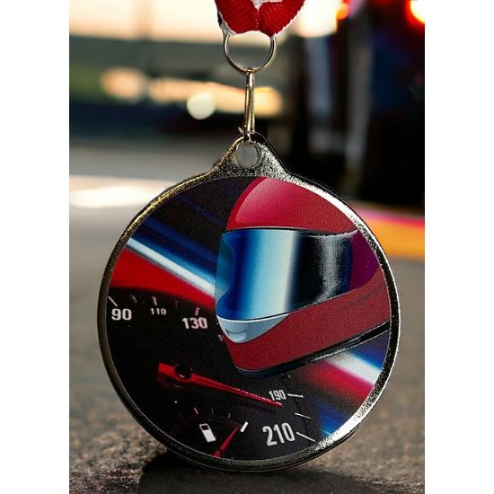 Medalla de Carreras Barnet Motor Racing Textura Color 3D