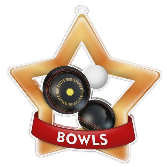 Medalla Mini Estrella de Acrílico Bronce para Bolos