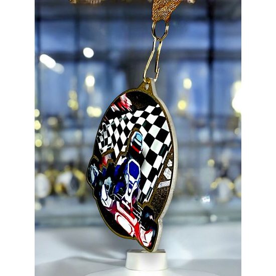 Medalla metálica para karting acero inoxidable