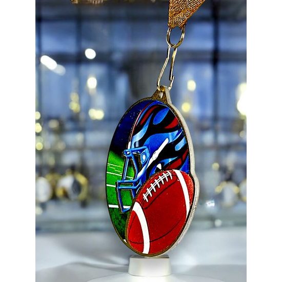 Medalla metálica para fútbol americano acero inoxidable