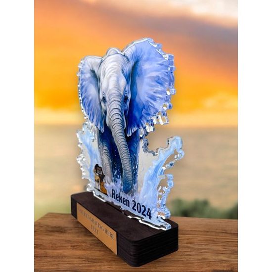 Premio de Fusión de Retrato Personalizado Arusha de Acrílico y Madera