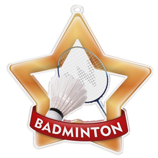 Medalla Mini Estrella de Acrílico Bronce para Bádminton