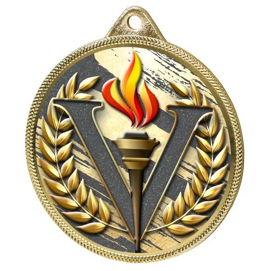 Medalla de Oro con Textura de Color Victoria Impresión 3D