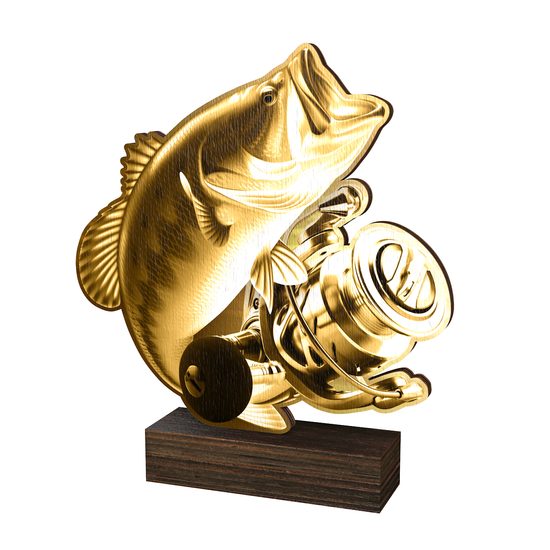 Trofeo de Madera Sierra para Pesca - Clásico