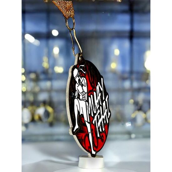 Medalla metálica para Muay Thai acero inoxidable