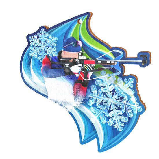 Medalla de Madera Ecológica Pravo Biathlon