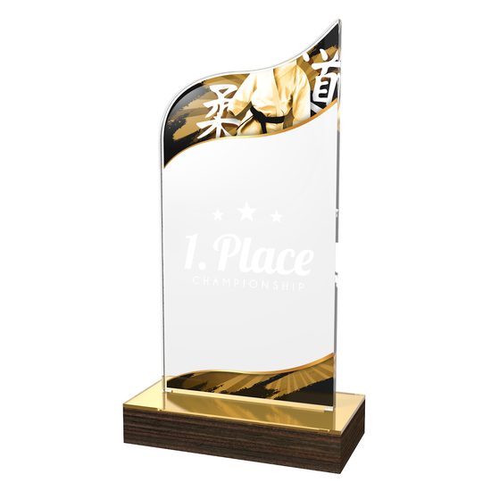 Trofeo Clásico de Artes Marciales de Madera y Acrílico United