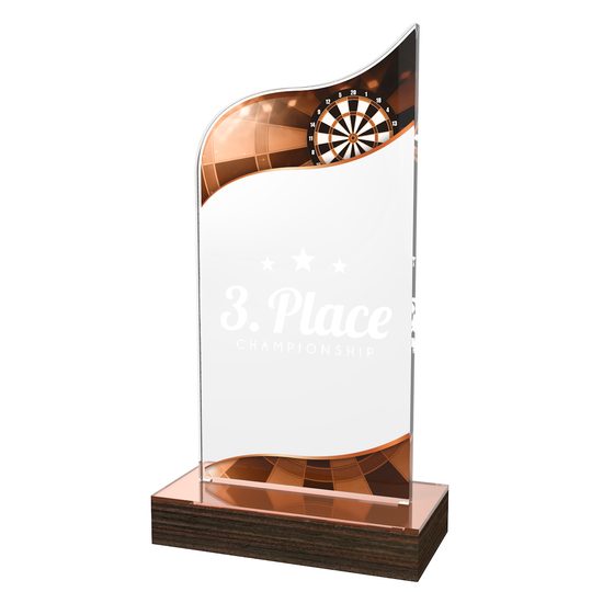 Trofeo Clásico de Dardos de Madera y Acrílico United