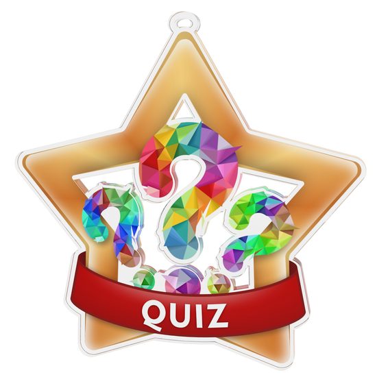 Medalla Mini Estrella de Acrílico Bronce para Quiz