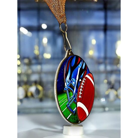 Medalla metálica para fútbol americano acero inoxidable