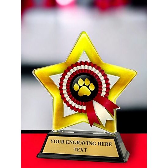 Trofeo Mini Estrella con Roseta para Concurso Canino