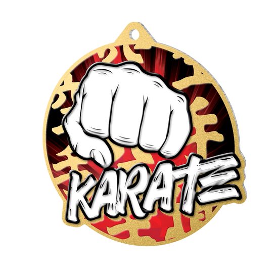 Medalla metálica de kárate acero inoxidable