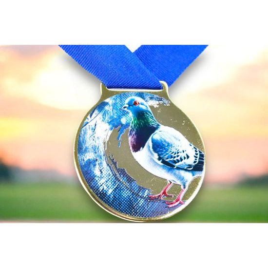 Medalla Sacul Paloma Color Textura Impresión 3D