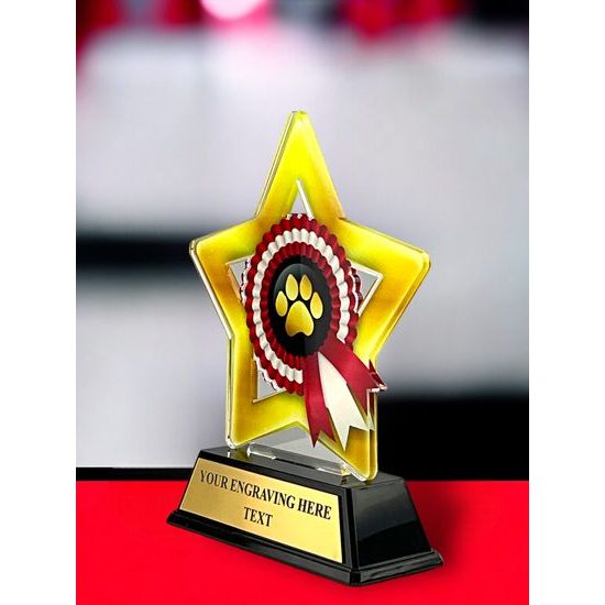 Trofeo Mini Estrella con Roseta para Concurso Canino
