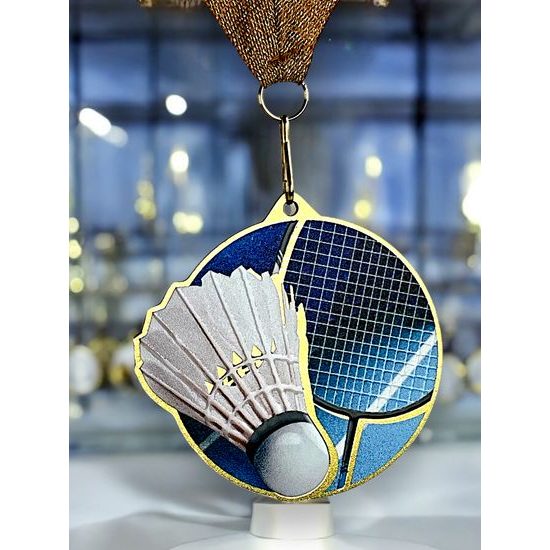 Medalla metálica de bádminton acero inoxidable