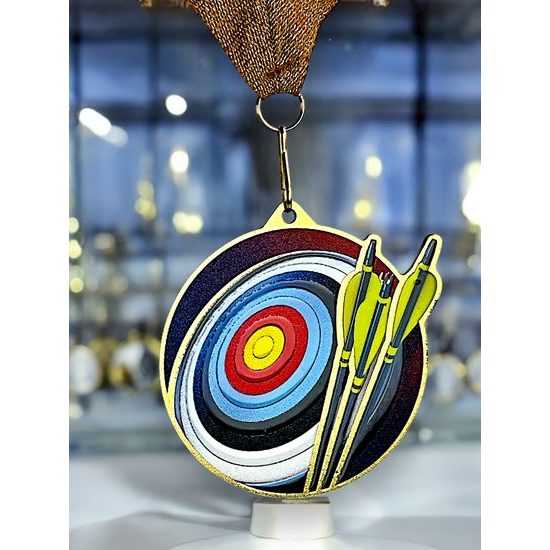 Medalla metálica de tiro con arco acero inoxidable