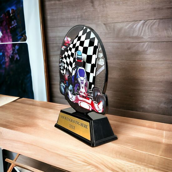 Trofeo Roswell en Acrílico Negro para Go Kart