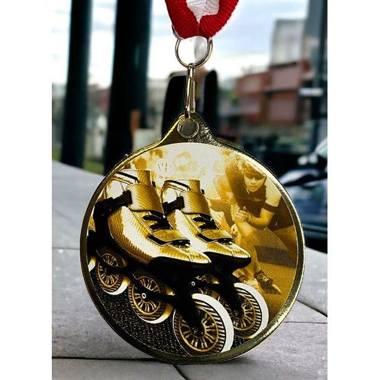 Medalla Barnet Clásica con Textura e Impresión 3D MaxMedal para Patinaje en Línea