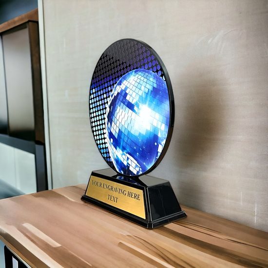 Trofeo Roswell en acrílico negro para Baile Disco