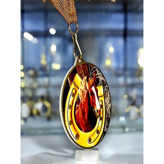 Medalla metálica de equitación acero inoxidable