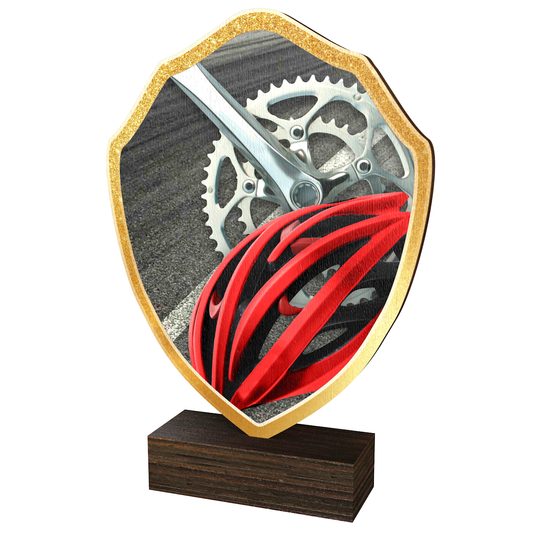 Trofeo Arden de Madera Real con Escudo de Ciclismo