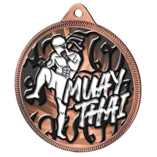 Medalla de Bronce Clásica de Muay Thai con Textura 3D