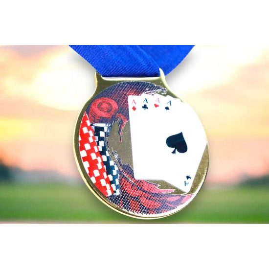 Medalla Sacul Cards Textura Color Impresión 3D