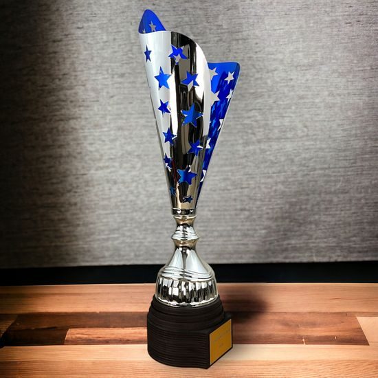 Copa Hays Plateada y Azul con Láser