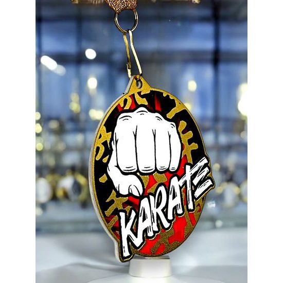 Medalla metálica de kárate acero inoxidable