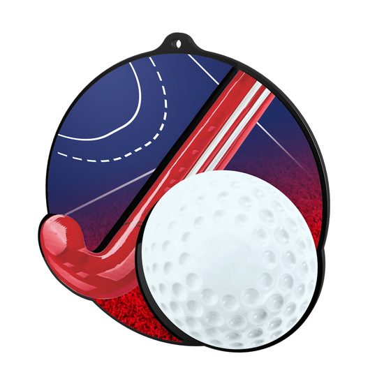 Medalla de Hockey sobre Hierba en Acrílico Negro Rincon