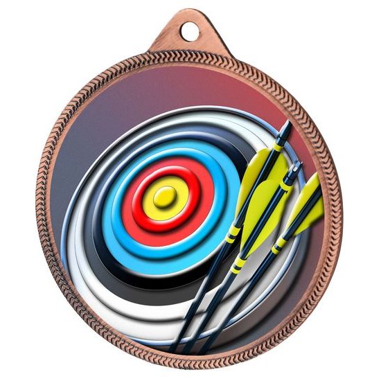 Medalla de Tiro con Arco con Textura de Color 3D en Bronce