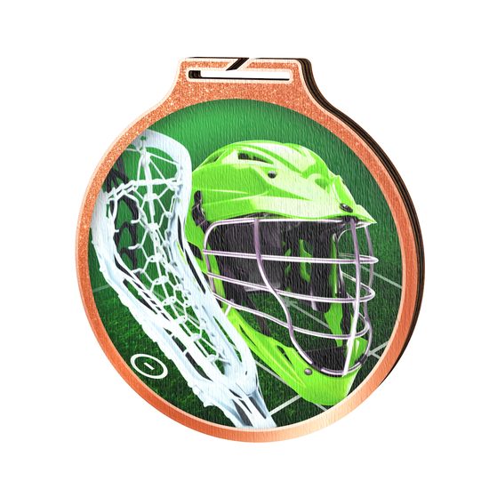 Medalla Habitat de Madera Ecológica para Lacrosse Bronce