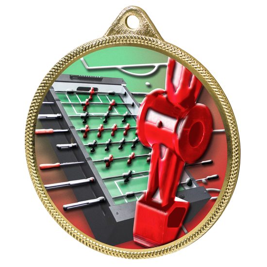 Medalla de Futbolito con Textura de Color Impresión 3D Oro