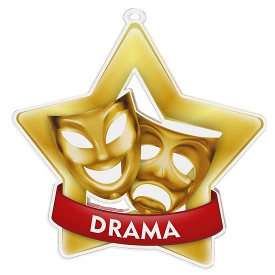 Medalla Mini Estrella de Acrílico Oro para Drama
