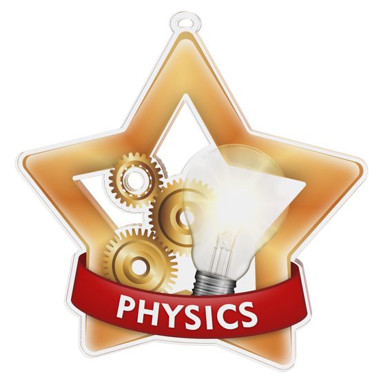Medalla Mini Estrella de Acrílico Bronce para Física
