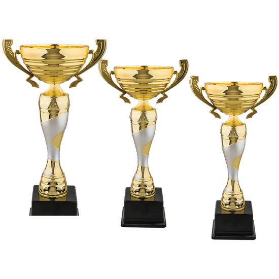 Copa de Lujo con Rayas Doradas y Plateadas