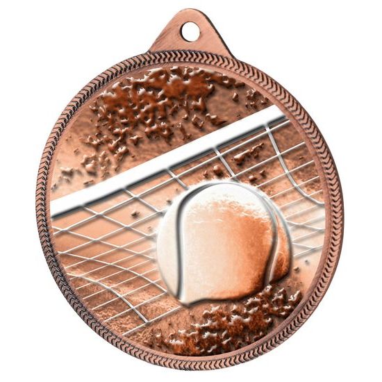 Medalla Clásica de Tenis con Textura 3D en Bronce