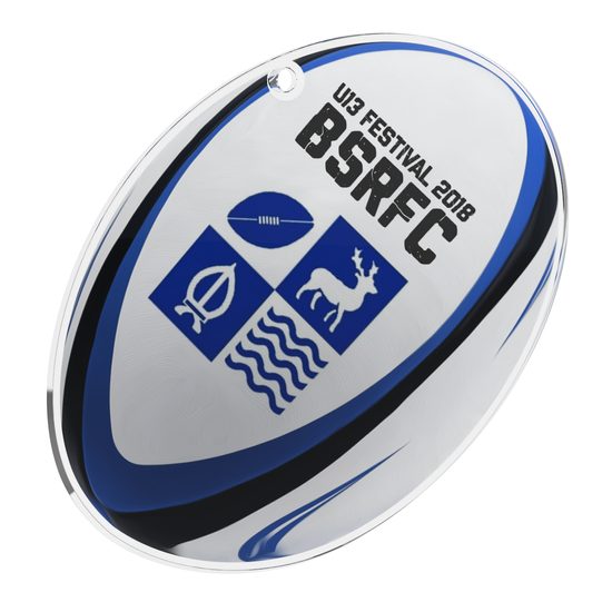 Medalla Personalizada de Pelota de Rugby en Acrílico