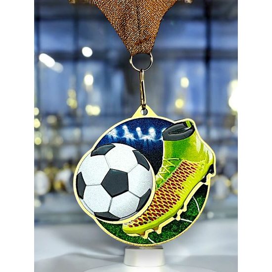 Medalla metálica de fútbol acero inoxidable