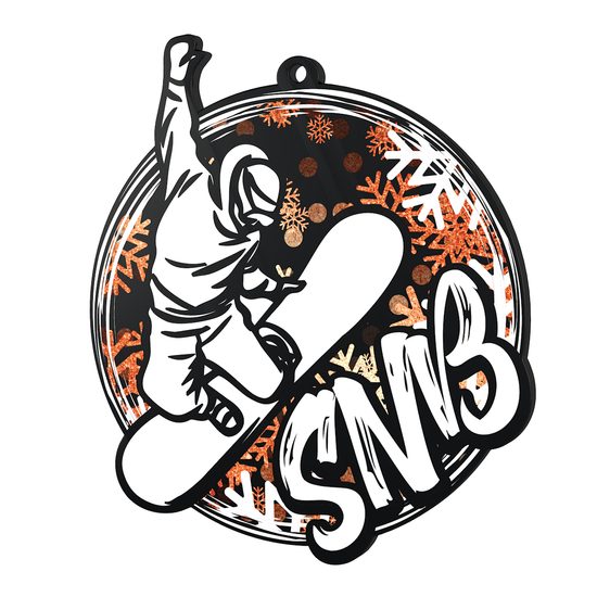 Medalla de Acrílico Negro Pro Snowboard