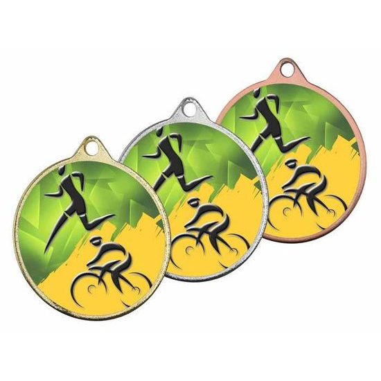 Medalla Barnet con Textura e Impresión 3D MaxMedal para Duatlón