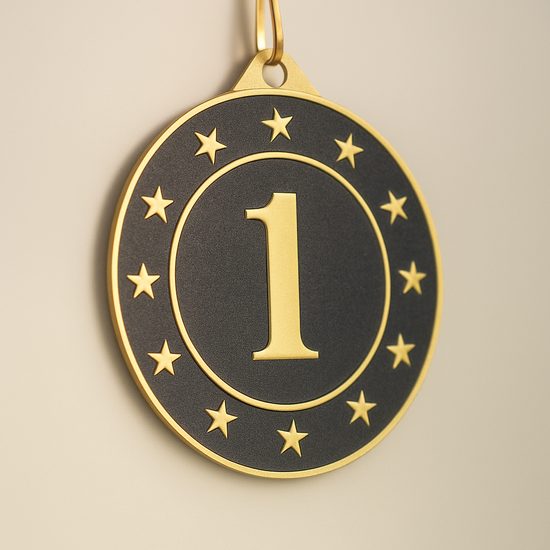 Medalla de Acero Inoxidable Valor 1º, 2º y 3º Lugar