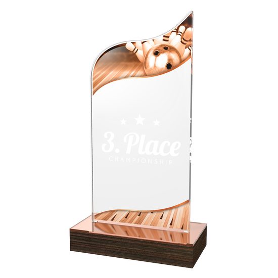 Trofeo Clásico de Boliche de Madera y Acrílico United