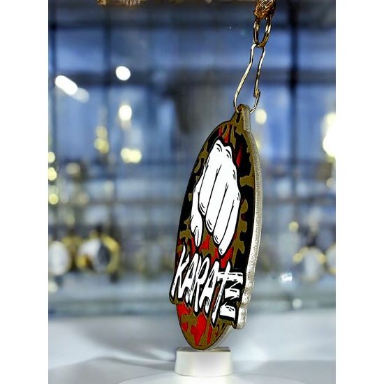 Medalla metálica de kárate acero inoxidable