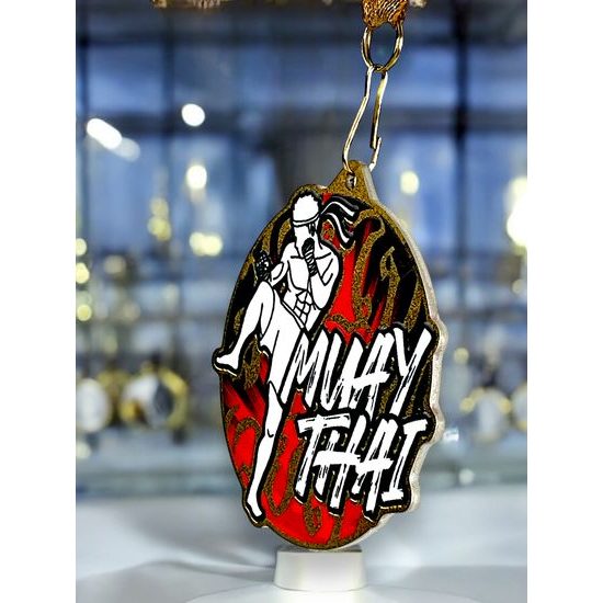 Medalla metálica para Muay Thai acero inoxidable