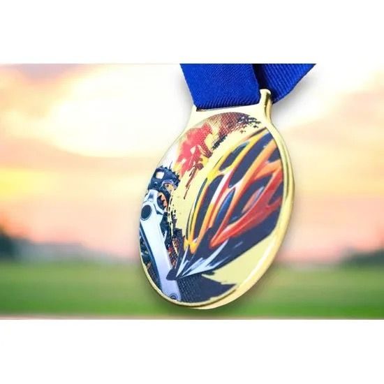 Medalla de Ciclismo Sacul con Textura de Color e Impresión 3D