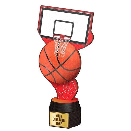 Trofeo de Madera Frontier de Baloncesto a Full Color