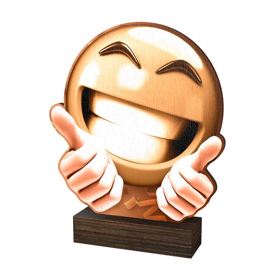 Trofeo de Madera Sierra con Emoji - Clásico