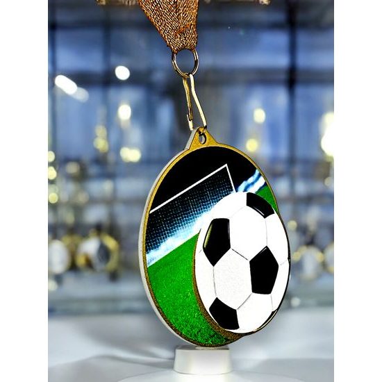 Medalla metálica de fútbol acero inoxidable